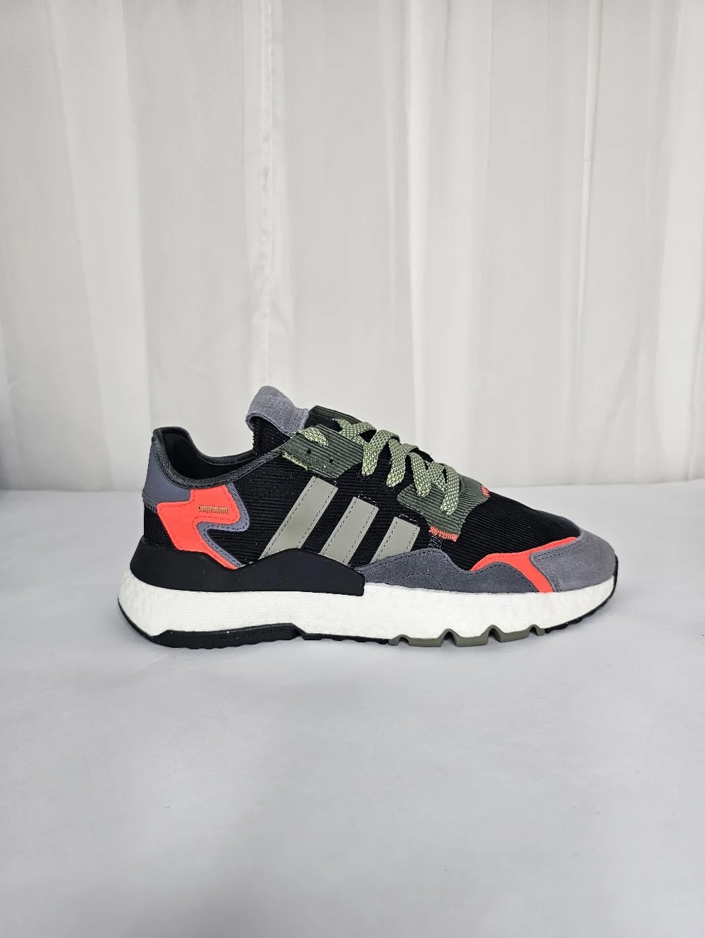 adidas Originals Nite Jogger Black Legacy Green Sneaker FZ1960 Retro Men's 8 NEW